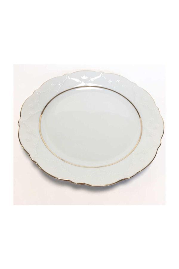 Porland Queen Altın Yaldız 21Cm Düz Pasta Tabağı 6Lı - Image 1