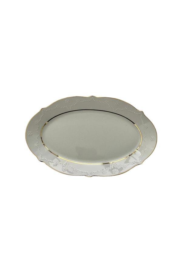Porland Altın Yaldız Kayık Tabak 1 Adet 30Cm - Image 1