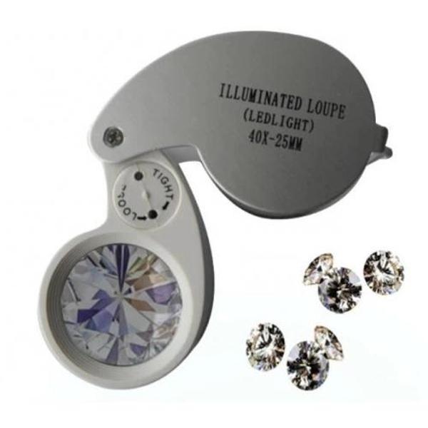 Mini 40x25mm Takı Büyüteç, Cep Büyüteç, Teftiş, Elmas Pullar, Madeni Kontrol Lup Mg21011 - Image 1