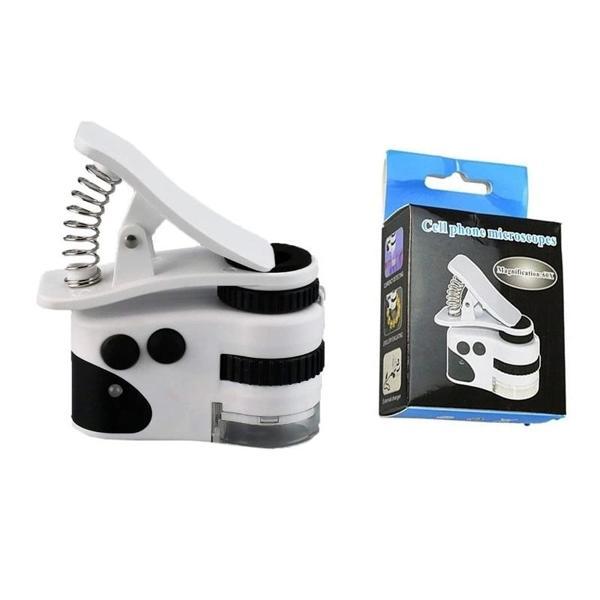 60x Mini Cep Telefonu Için Mandallı Mikroskop Uv Ledli Büyüteç Model Al2431 - Image 1
