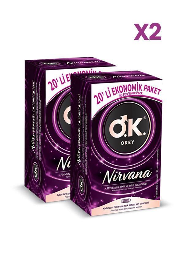 Okey Nirvana Prezervatif 20'li x2 Adet - Image 1