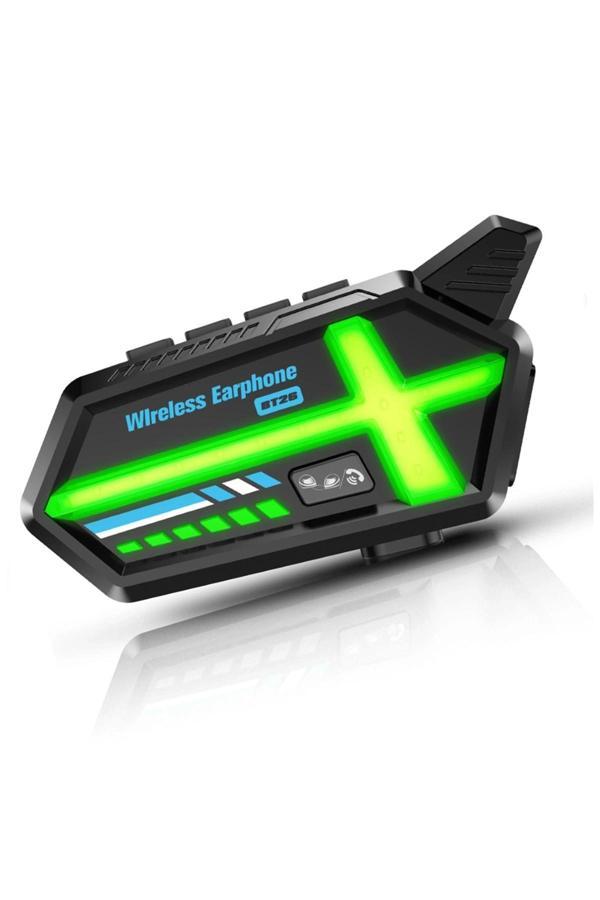 Bt26 Motosiklet Kask Kulaklık Bluetooth Rgb Işıklı 2 Eşleşme Özellikli 1000 Mah Intercom - Image 1