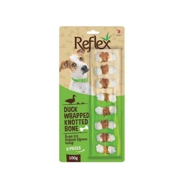Reflex Ördek Etli Düğümlü Sekizli Çiğneme Kemiği Köpek Ödülü 100 Gr - Image 1