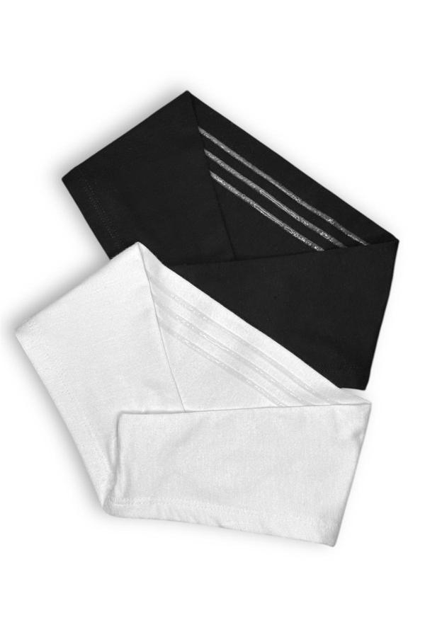 Loggia 2 Adet Kaymayan Silikonlu Bandana Bone Siyah Beyaz - Kadın Tesettür Kaymaz - Sportif Saç Bandı - Image 1