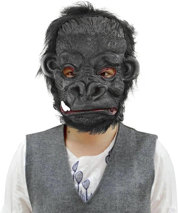 Lateks Goril Maskesi Maymun Maskesi Et Maskesi Orangutan Siyah Saçlı 4 No - Image 1