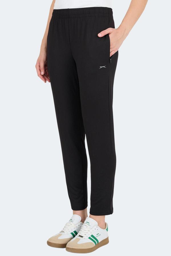 Slazenger RESCUE Kadın Fermuar Cepli Siyah Eşofman Altı - Image 1