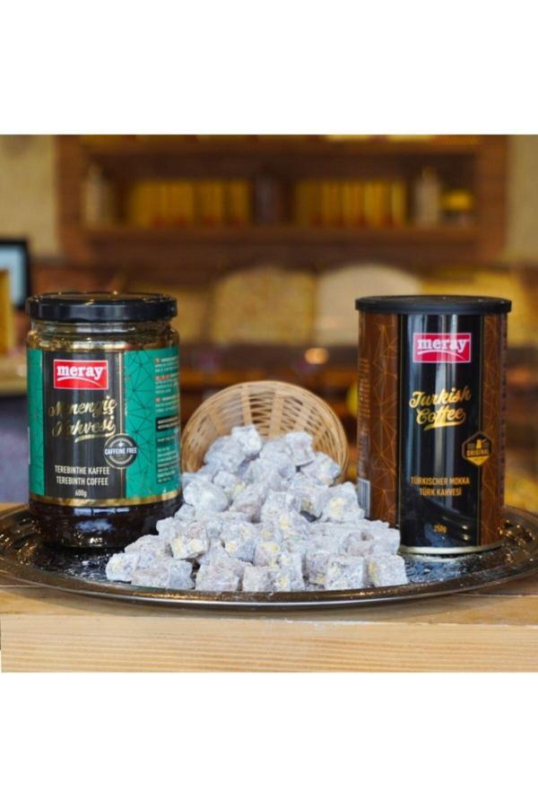 Meray Menengiç Kahvesi 600 Gr Türk Kahvesi 250 Gr Kutu 100 Gr Çifte Kavr. Lokum Hediye - Image 1