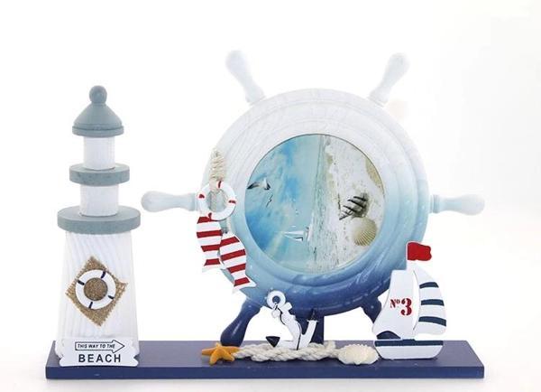 Ahşap Marin Deniz Feneri Dümenli Çerceve Alk2452 - Image 1