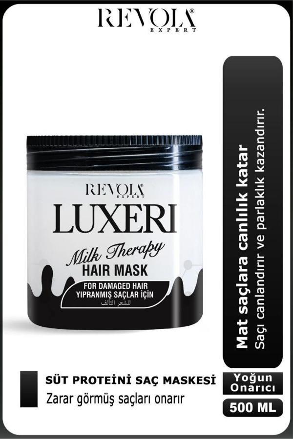 Revola Luxeri Yıpranmış Saçlar İçin Tuzsuz Saç Maskesi 500 Ml Milk Therapy - Image 1