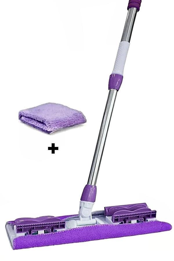 Metanova Mor Mandallı / Kıskaçlı Istediğin Bezi Tak Yer Duvar Cam Silme Mopu (Mikrofiber Yedek Bezli) - Image 1
