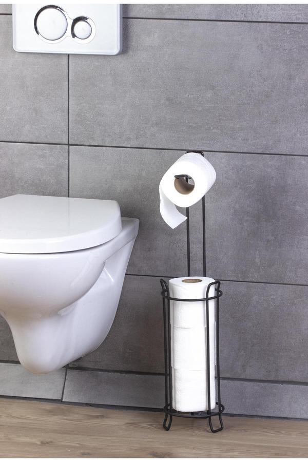 Metanova Siyah Yuvarlak Yedekli Wc Kağıtlık - Image 1