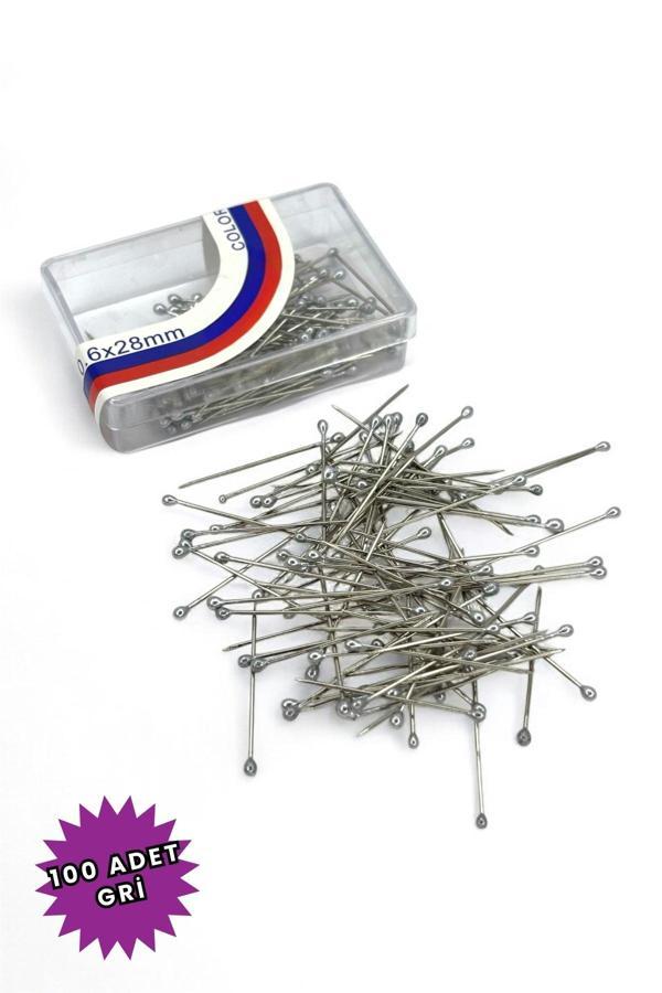 Loggia Toplu İğne Gümüş Gri 100 Adet - Eşarp Ve Şal İğnesi Çok Amaçlı Nişan Düğün Sünnet Takı İğnesi - Image 1