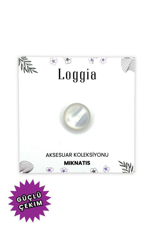 Loggia Eşarp Ve Şal Mıknatısı Mermer Beyaz - Başörtü Tutucu Kadın Tesettür Aksesuar Mıknatıs - Image 1