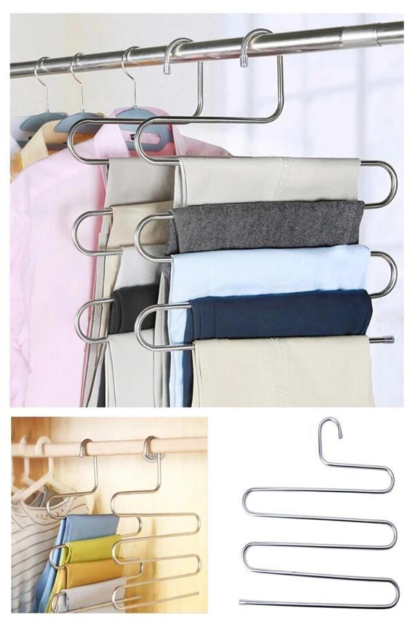 Metanova 5 Katlı Metal Pantolon Eşarp Gardrop Askısı - Image 1