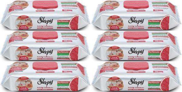 Sleepy Easy Clean Yüzey Temizlik Mutfak Havlusu-Mendili  50 Yaprak Greyfurt Yağlı (6Lı Set) 300 Yprk - Image 1