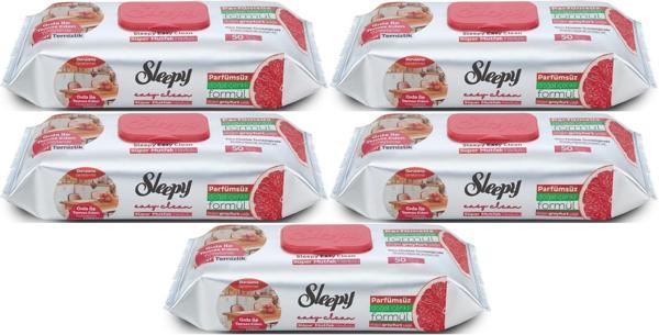 Sleepy Easy Clean Yüzey Temizlik Mutfak Havlusu-Mendili  50 Yaprak Greyfurt Yağlı (5Li Set) 250 Yprk - Image 1