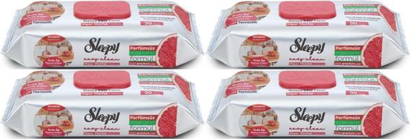 Sleepy Easy Clean Yüzey Temizlik Mutfak Havlusu-Mendili  50 Yaprak Greyfurt Yağlı (4Lü Set) 200 Yprk - Image 1