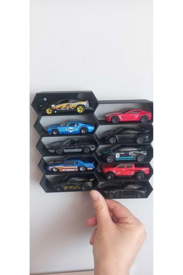 Plasfire Hot Wheels 1/64 Araçlar İçin Uyumlu Hot Wheels Duvar Garajı ( 10 Adet Araç Alır) Siyah - Image 1