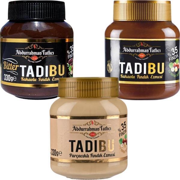 Tadıbu Fındık Ezmesi 3'lü Lezzet  (Kakaolu Fındık Ezmesi - Bitter Kakaolu Fındık Ezmesi - Parçacıklı Fındık Ezmesi) - Image 1
