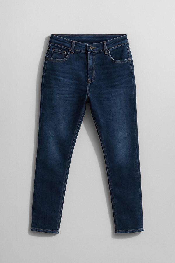 Kadın Yüksek Bel Skinny Fit Koyu Mavi Jean Pantolon - Image 1