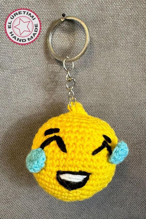 Uretti - Tuğba 9352 3564 El Yapımı Örgü Gülen Surat Emoji Model Anahtarlık - Image 1