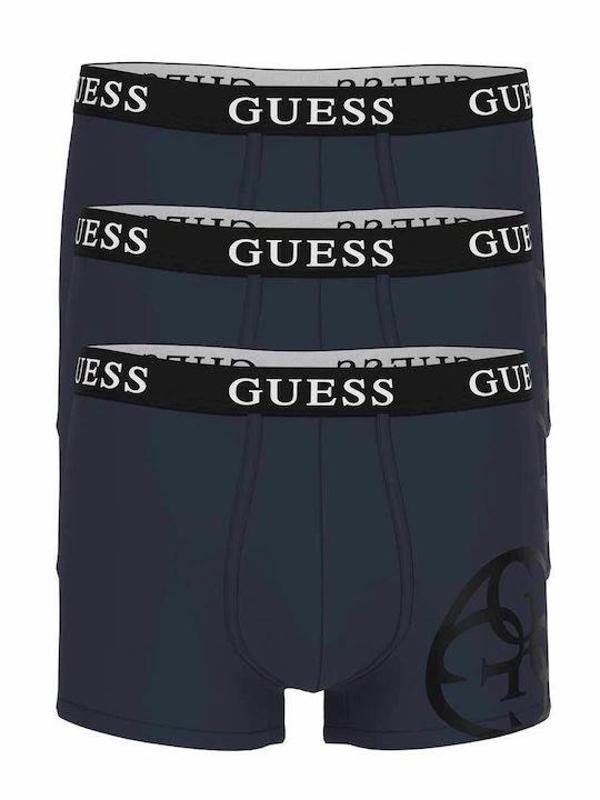 Guess Placed Logo Erkek Lacivert 3'Lü Boxer Paketi U4RG04K6YW0-G7V2 - Image 1