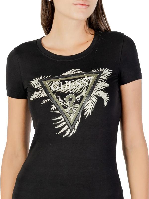 Guess Triangle Kadın Siyah Slim Fit T-Shirt W5YI13J1314-JBLK - Image 1