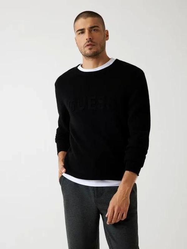Guess Liam Erkek Siyah Triko M5BR35Z2ZK2-JBLK - Image 1