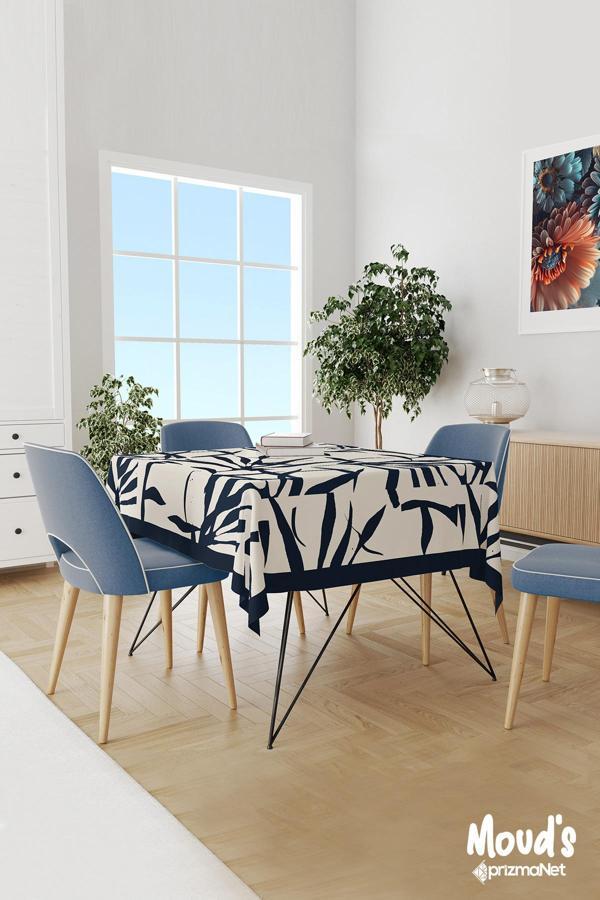 Moud'S Omegu 1 Desenli Yuvarlak Süet Dertsiz Masa Örtüsü - Image 1