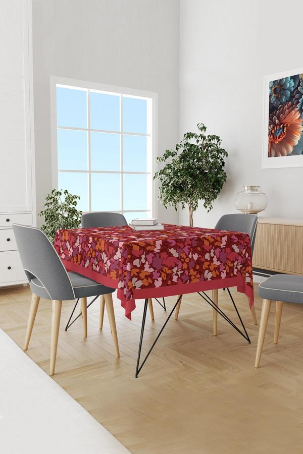 Moud'S Burgundy 2 Desenli Süet Dertsiz Masa Örtüsü - Image 1