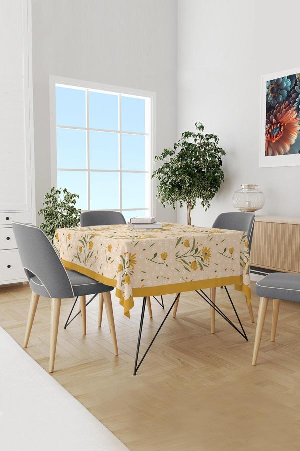 Moud'S Camomile Papatya Desenli Süet Dertsiz Masa Örtüsü - Image 1