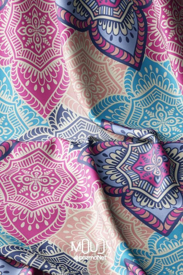 Moud'S Soft Mandala Desenli Dijital Baskılı Kumaş Süetimsi Doku En 155Cm Kms-114 - Image 1