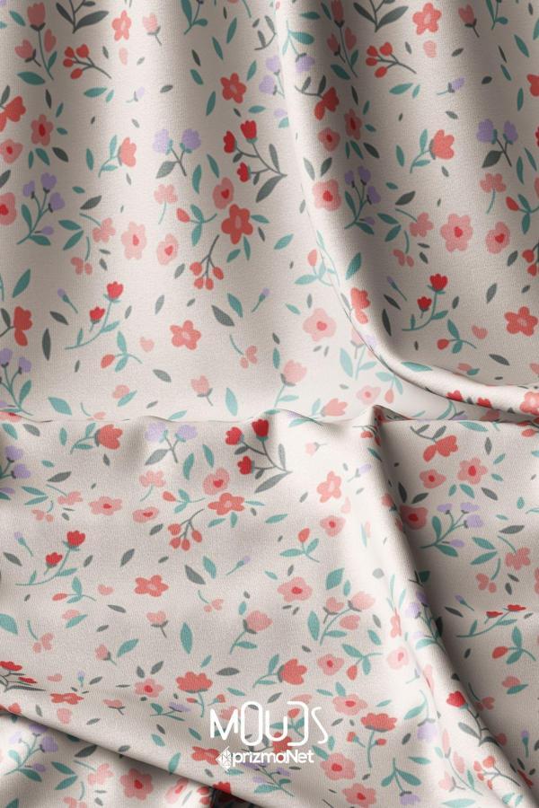 Moud'S Miniso Çiçek Desenli Dijital Baskılı Kumaş Süetimsi Doku En 155Cm Kms-35 - Image 1