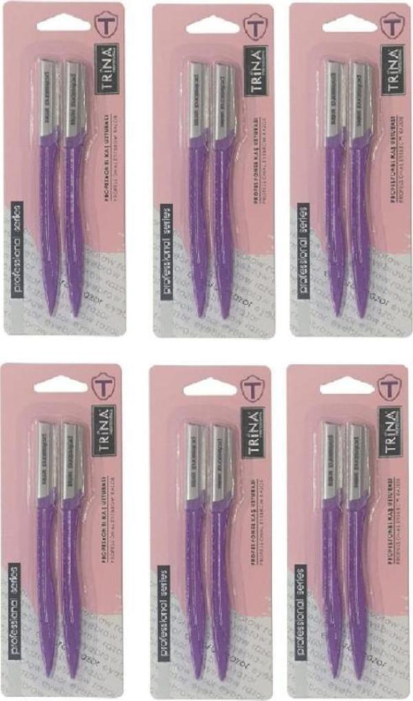 Trina Profesyonel 2'li Kaş Usturası 6 PAKET Set - Image 1