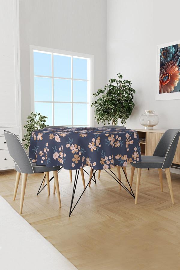 Moud'S Gurun Desenli Yuvarlak Süet Dertsiz Masa Örtüsü - Image 1