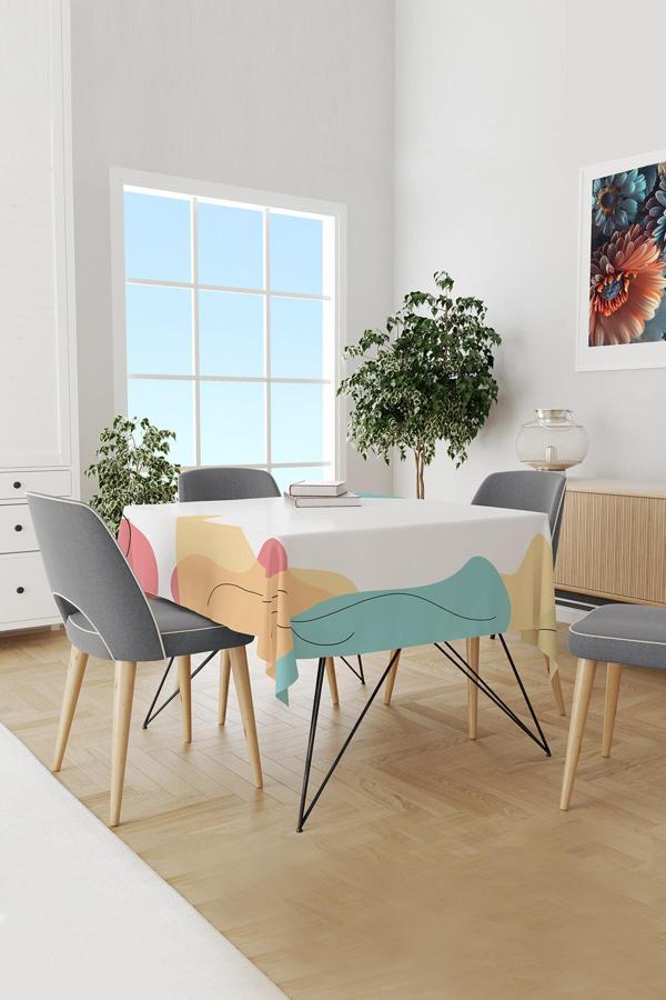 Moud'S Quiet Desenli Süet Dertsiz Masa Örtüsü - Image 1