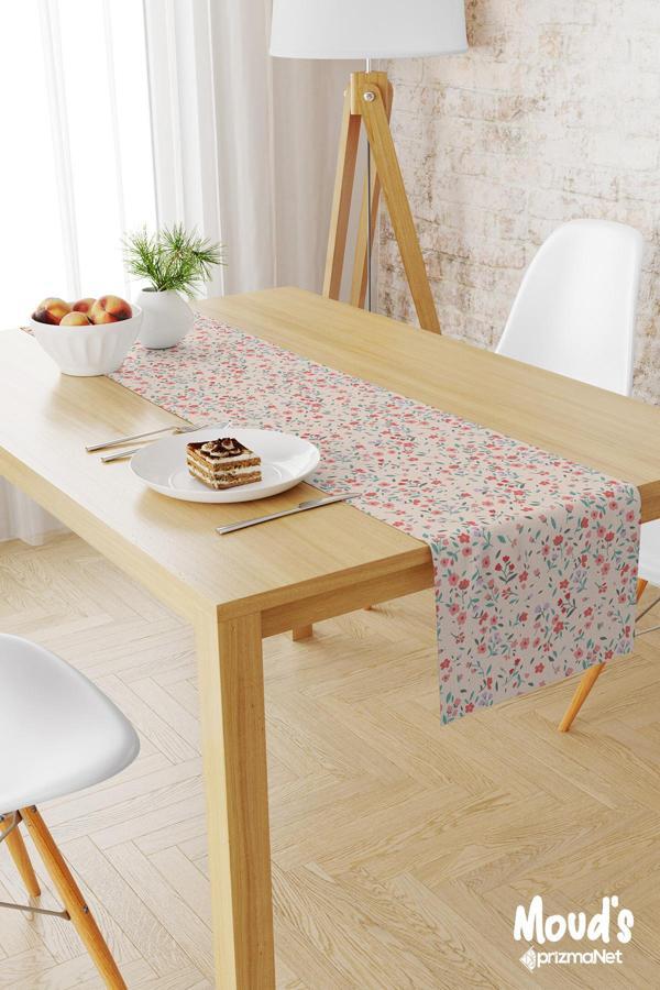 Moud'S Miniso Desenli Baskılı Süet Runner Masa Örtüsü - Image 1