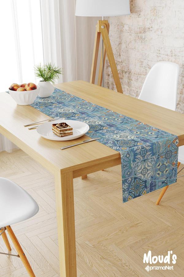 Moud'S Anatolia 5 Desenli Baskılı Süet Runner Masa Örtüsü - Image 1