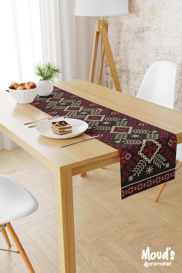 Moud'S Anatolia 11 Desenli Baskılı Süet Runner Masa Örtüsü - Image 1