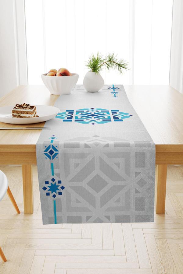 Moud'S Ramazan Desenli 40X140 Runner Masa Örtüsü, Dertsiz Süet Dokulu Runner, Leke Tutmaz Runner - Image 1