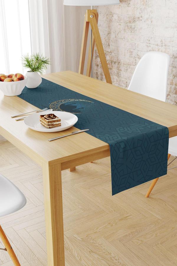 Moud'S Ramazan Desenli 40X140 Runner Masa Örtüsü, Dertsiz Süet Dokulu Runner, Leke Tutmaz Runner - Image 1
