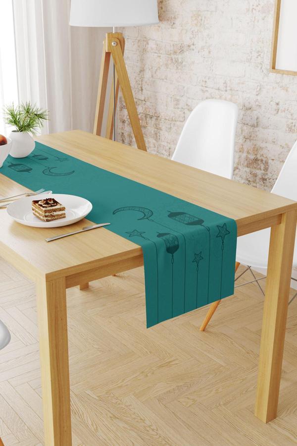 Moud'S Ramazan Desenli 40X140 Runner Masa Örtüsü, Dertsiz Süet Dokulu Runner, Leke Tutmaz Runner - Image 1
