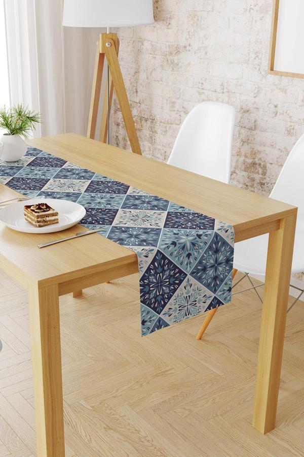 Moud'S Ramazan Desenli 40X140 Runner Masa Örtüsü, Dertsiz Süet Dokulu Runner, Leke Tutmaz Runner - Image 1