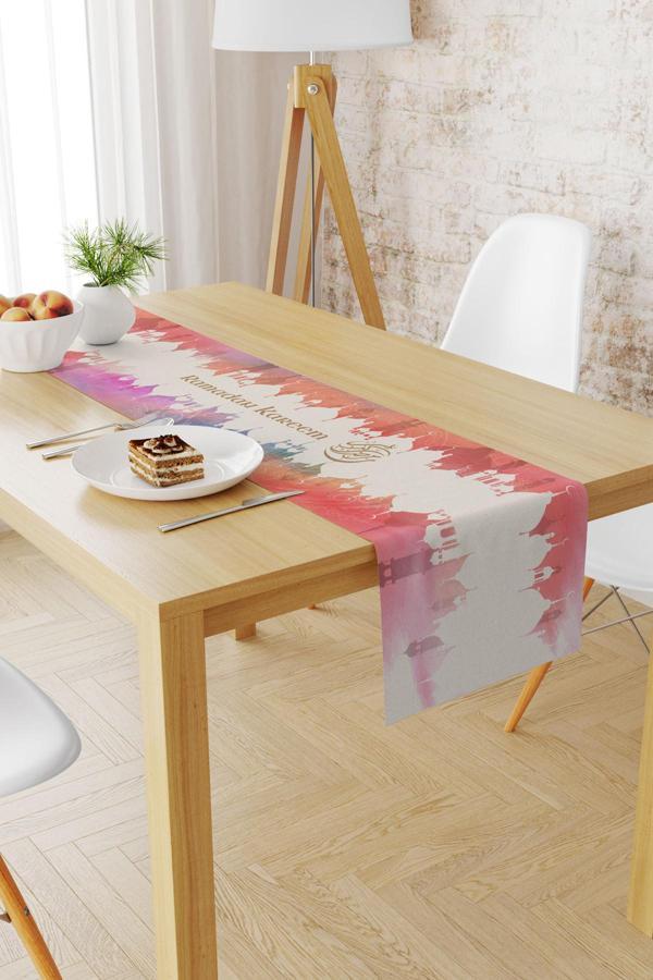 Moud'S Ramazan Desenli 40X140 Runner Masa Örtüsü, Dertsiz Süet Dokulu Runner, Leke Tutmaz Runner - Image 1