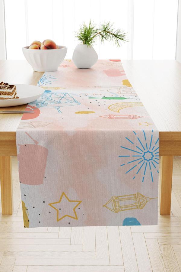 Moud'S Ramazan Desenli 40X140 Runner Masa Örtüsü, Dertsiz Süet Dokulu Runner, Leke Tutmaz Runner - Image 1