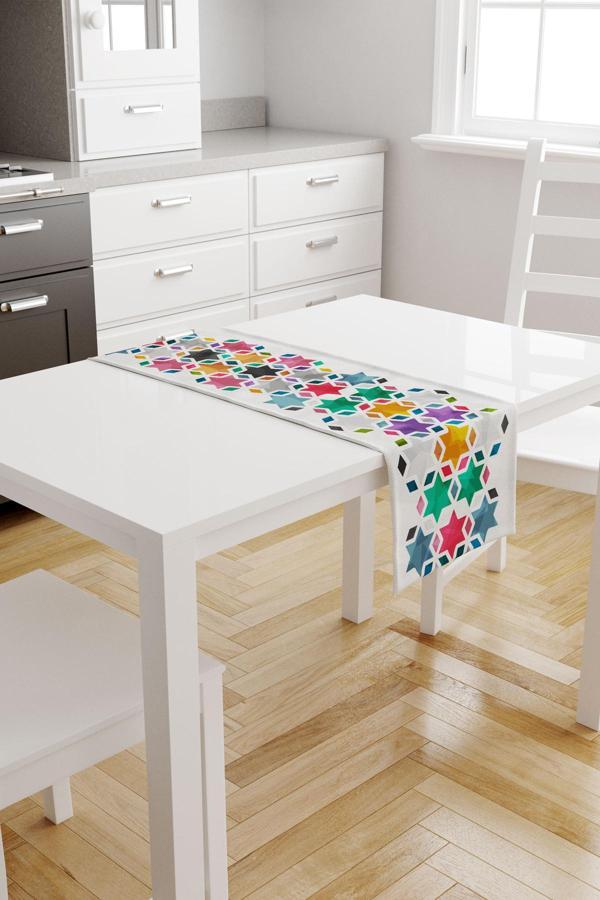 Moud'S Ramazan Desenli 40X140 Runner Masa Örtüsü, Dertsiz Süet Dokulu Runner, Leke Tutmaz Runner - Image 1