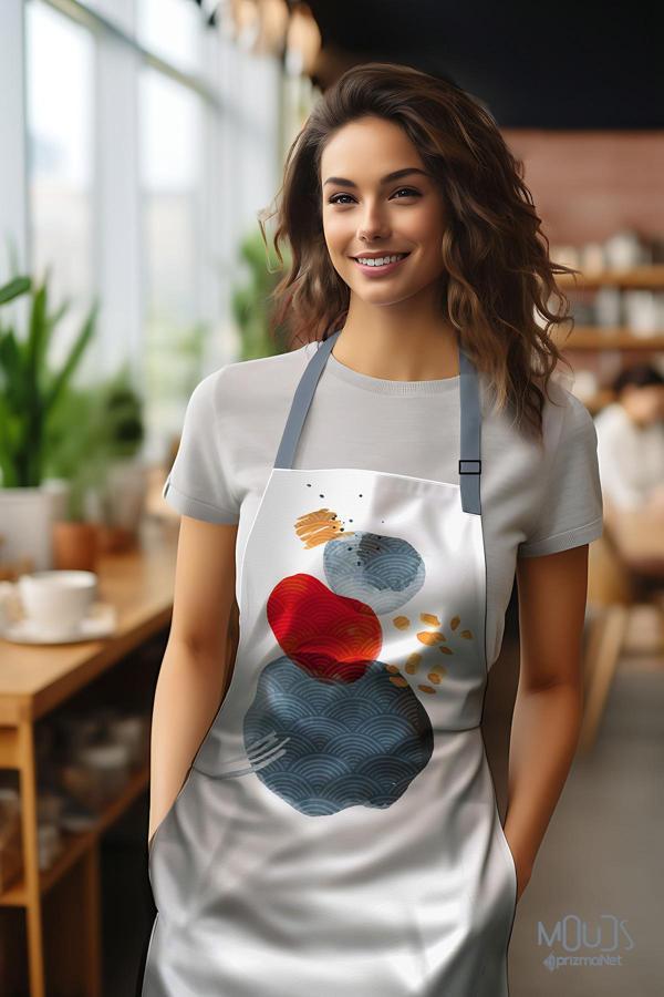 Moud'S Süet Kumaş Japanese Stone 2 Desenli Mutfak Önlüğü, Aşçı Önlüğü, Garson Önlüğü, Restoran Önlük - Image 1