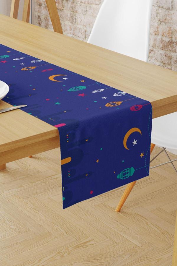 Moud'S Ramazan Desenli 40X140 Runner Masa Örtüsü, Dertsiz Süet Dokulu Runner, Leke Tutmaz Runner - Image 1