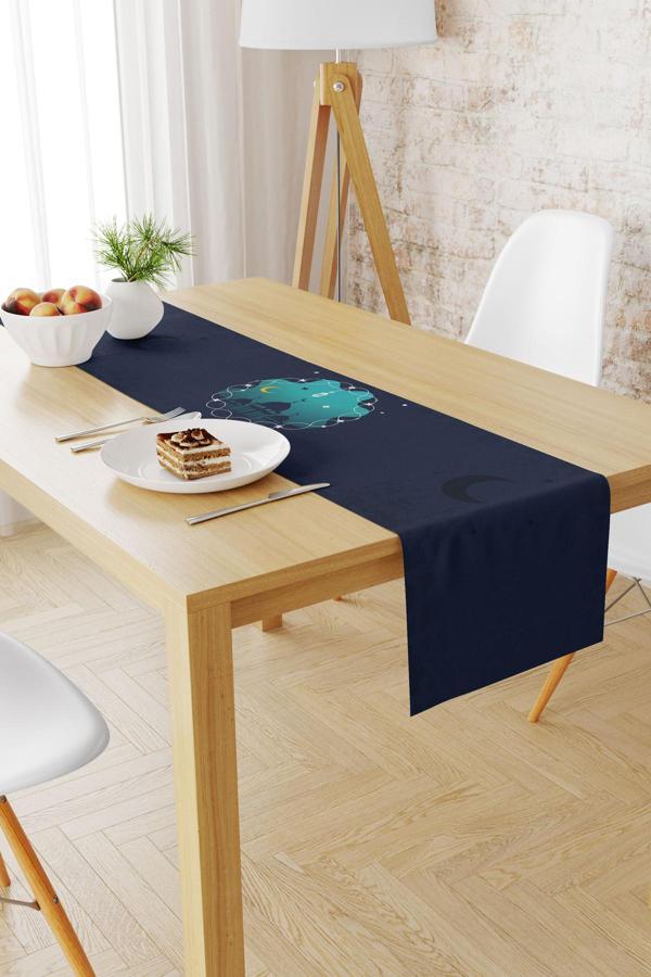 Moud'S Ramazan Desenli 40X140 Runner Masa Örtüsü, Dertsiz Süet Dokulu Runner, Leke Tutmaz Runner - Image 1
