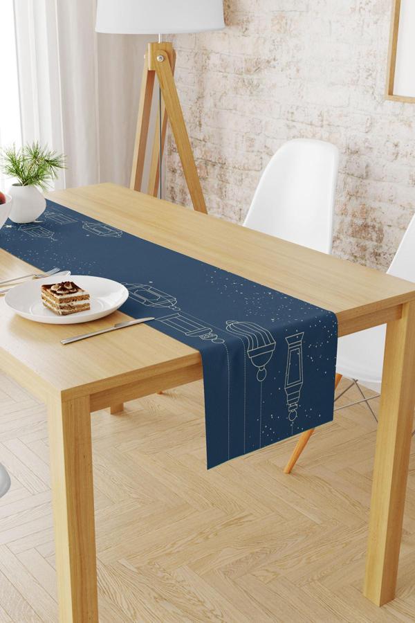 Moud'S Ramazan Desenli 40X140 Runner Masa Örtüsü, Dertsiz Süet Dokulu Runner, Leke Tutmaz Runner - Image 1